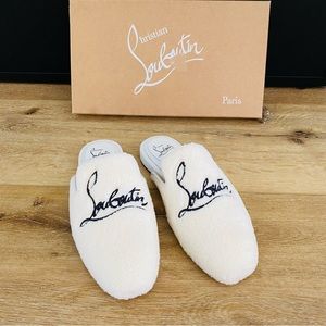 Christian louboutin coolito flats slip on bouclette